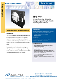 Thumbnail of document Data Sheet - MRC 7700 Circular Chart Recorder